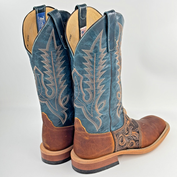 TESKEY'S Masonic Western Boots MENs Size 9 MADE IN USA Leather BRAND NEW IN BOX - Picture 6 of 12